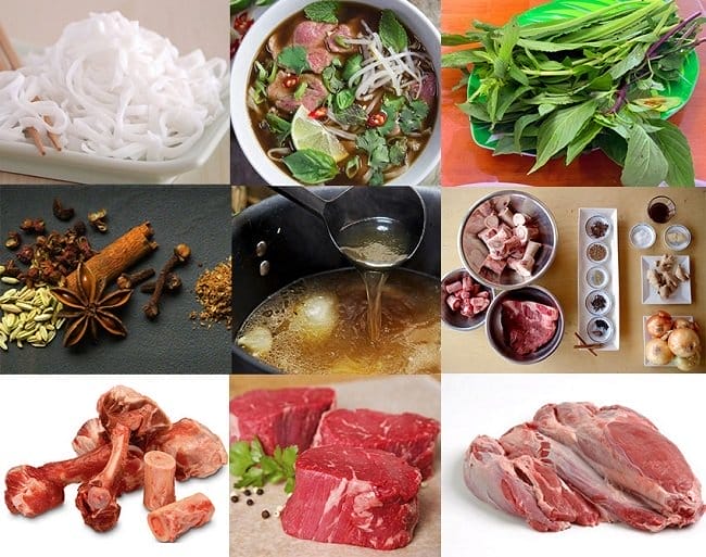 Chuẩn bị nguyên liệu nấu phở Hà Nội